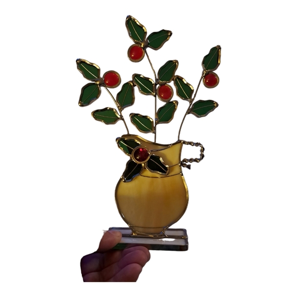 Stained Glass Standing Holly & Pitcher - Picture 4 of 4